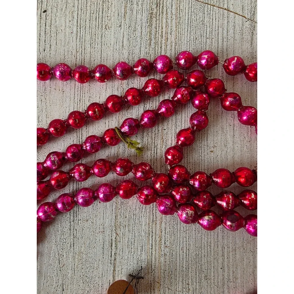 Vintage mercury glass Garland red Xmas tree